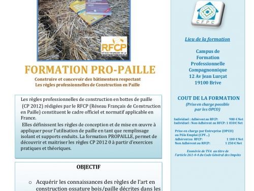 FORMATION PRO PAILLE