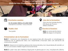 Formation certifiante OPEC - Ouvrier-ère Professionnel-le en Eco-Construction