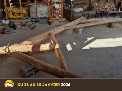 Charpente bois rond (technique traditionnelle)