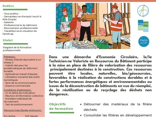 TECHNICIEN -NE VALORISTE EN RESSOURCES DU BATIMENT