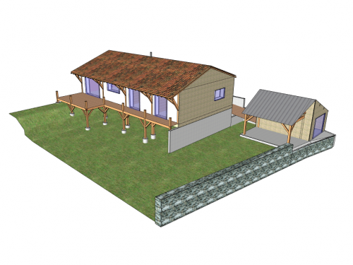 Maison paille sur dalle bois Poitiers