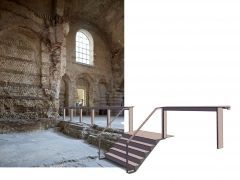 Escalier et garde corps démontables en contexte archéologique
