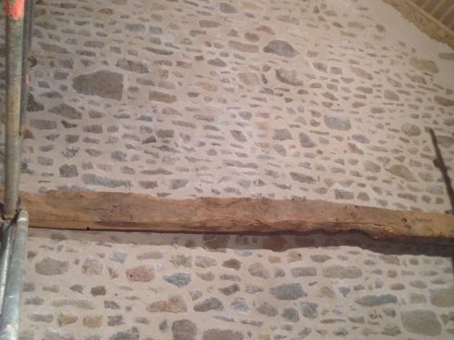 Joints chaux sable, finition brossée