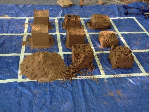 Test de carazas, maçonnerie et enduit en terre crue