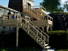 Création d'un ensemble de terrasses sur mesures avec ces deux escaliers.