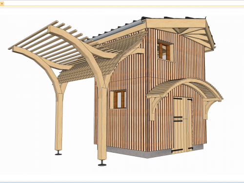Chalet en bois. Petit, mais bien réfléchi!