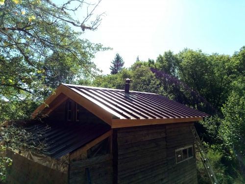 ITE d'une toiture de cabane