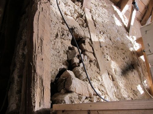 Reprise mur de grange en écroulement