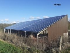 nouvelle intervention cette semaine à royères en haute vienne pour le remplacement de panneaux sur une centrale de 79 kw