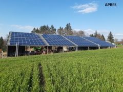 nouvelle intervention cette semaine à royères en haute vienne pour le remplacement de panneaux sur une centrale de 79 kw