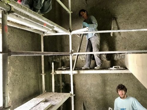 Projection chaux/chanvre intérieur