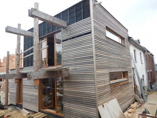 Extension 2 niveaux en paille - maison unifamiliale