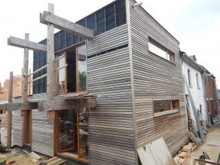 Extension 2 niveaux en paille - maison unifamiliale