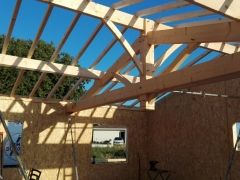 Auto-construction Maison ossature bois et toiture sarking