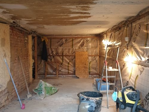 Enduit chaux sur voûtins