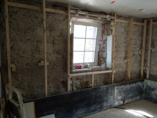 Préparation du Béton de chanvre banché - gobetis et ossature