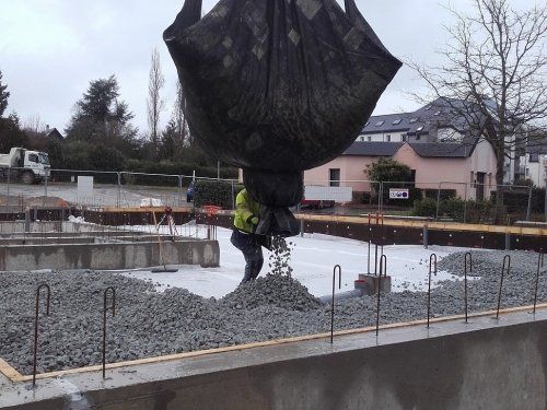 Drainage et isolation thermique MISAPOR sous la dalle pour la Maison de la Santé de Vern Sur Seiche