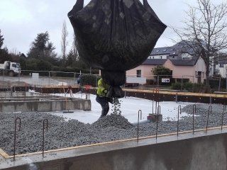 Drainage et isolation thermique MISAPOR sous la dalle pour la Maison de la Santé de Vern Sur Seiche