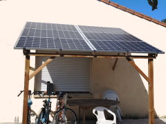 Pergola solaire : 2000Wc de Photovoltaïque en autoconsommation à budget serré.
