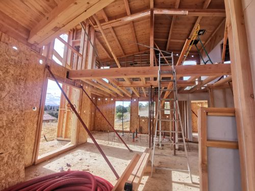 Maison ossature bois, bardage 