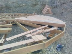 Réalisation d'un plancher pour un dôme géodesique