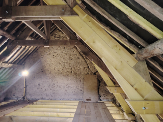 Remplacement d'un arbalétrier en place.