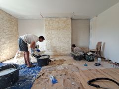 Enduits de finition chaux-sable à Douarnenez