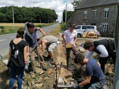 Chantier muret de pierre