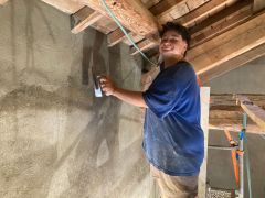 Enduits terre sur bottes de paille&nbsp;