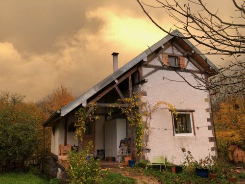 Maison bois terre paille
