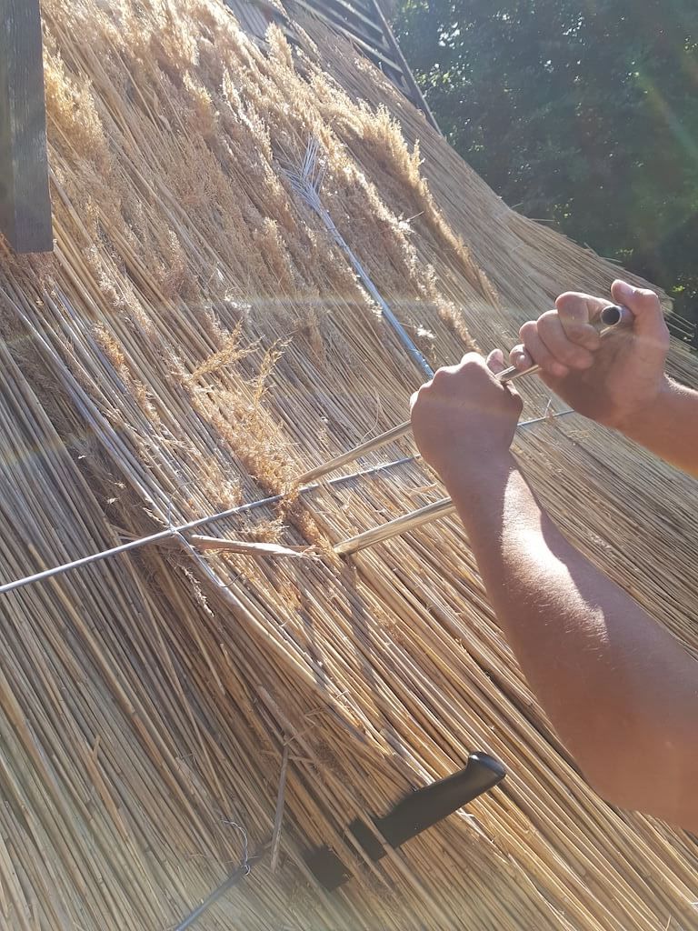 Technique de pause de la chaume pour toiture